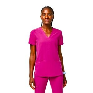 Figs Casma Raspberry Sorbet Scrub Top